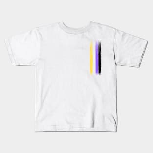 Pride Collection - Non Binary Pride Flag (Paint Streak/Vertical) Kids T-Shirt